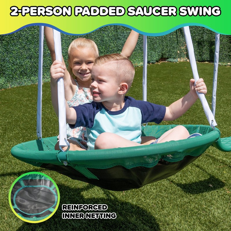 The Swing Company Northridge Metal Swing Set with Saucer Swing and
